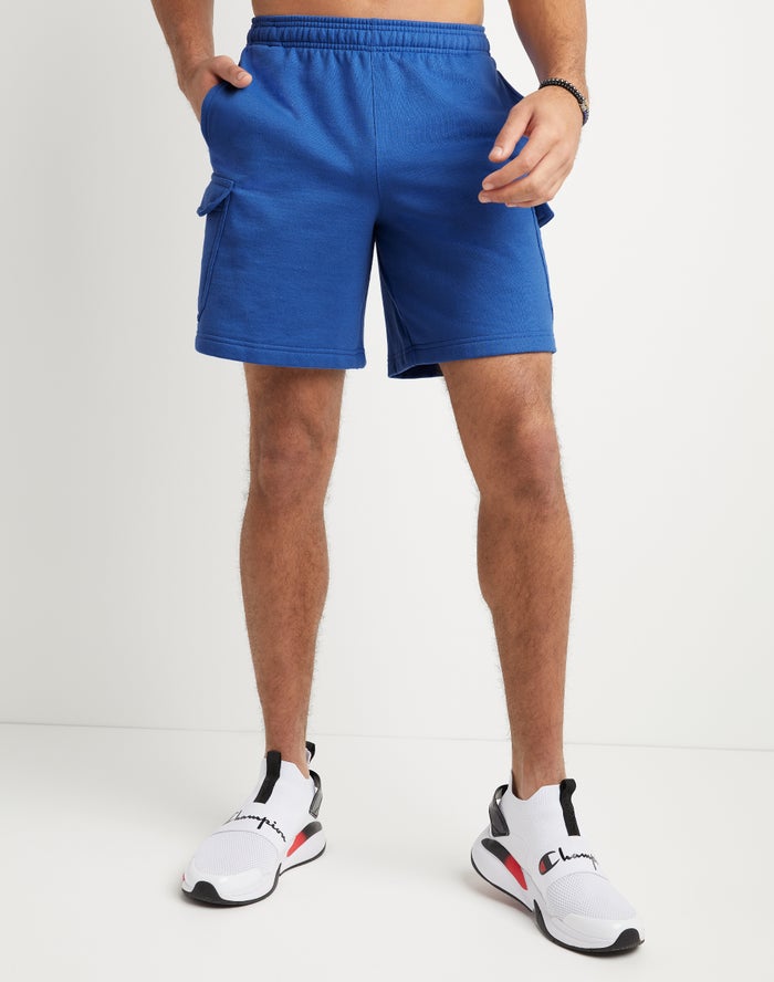 Champion Herre Shorts Blå - Powerblend Fleece Cargo - Danmark KXA-371246